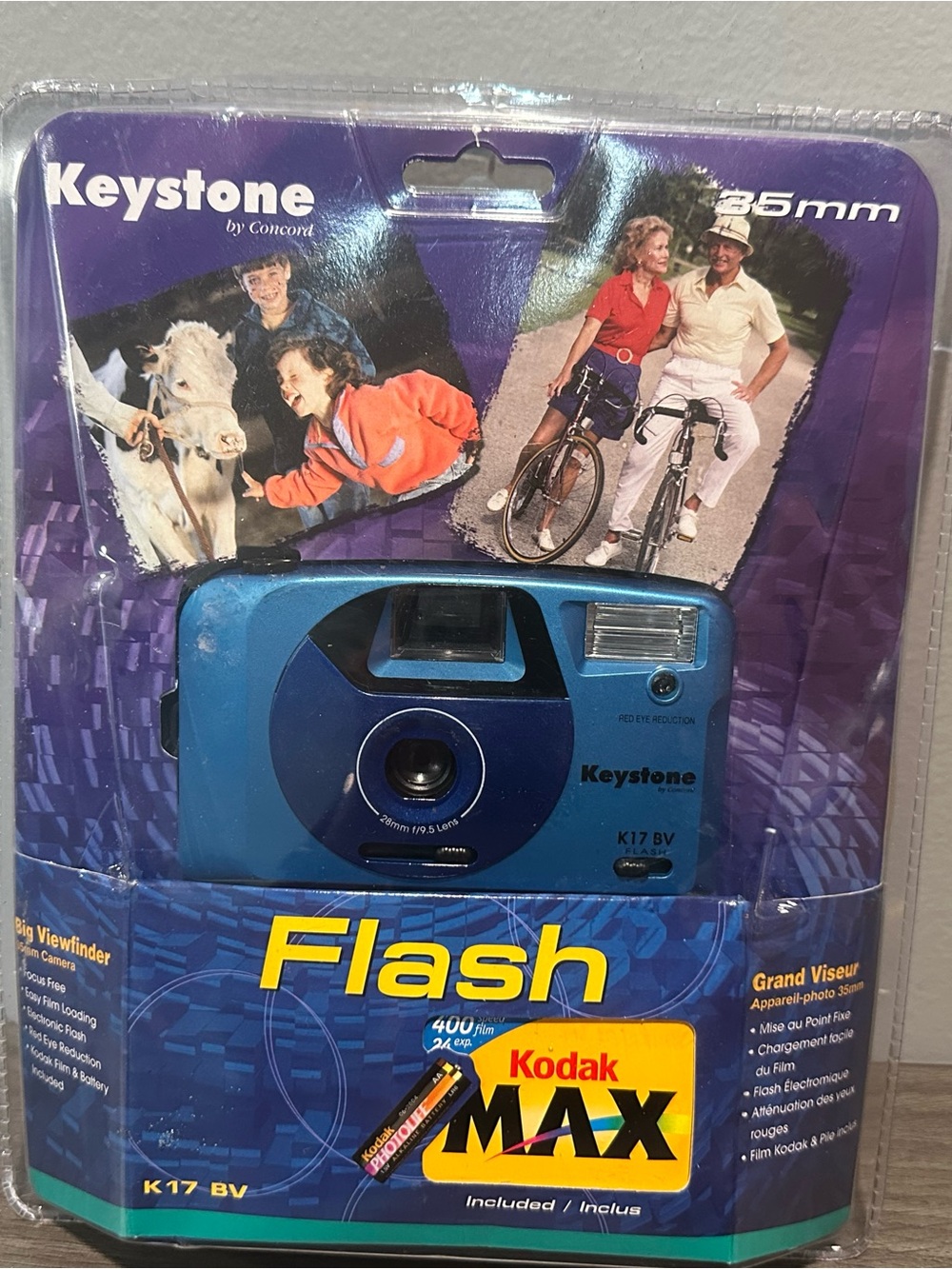 Vintage Keystone K17 BV Flash 35mm Film Camera - New Sealed Blister Pack Kodak
